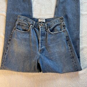 Agolde Harper Button Fly Women’s Straight Blue High Rise Jeans Size 26